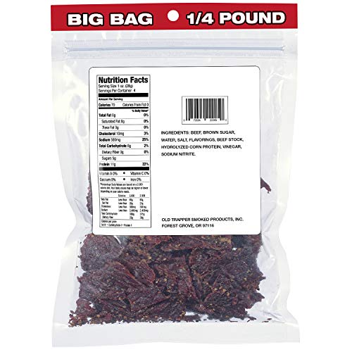 Old Trapper Peppered Beef Jerky | Traditional Style Real Wood Smoked Beef Jerky | Healthy Snacks Made From 100% Top Round Steaks | 4 Ounce (Pack Of 8) #TOP2