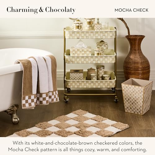 Image of MACKENZIE-CHILDS Cotton Hand Towel, Brown-and-White Mocha Check