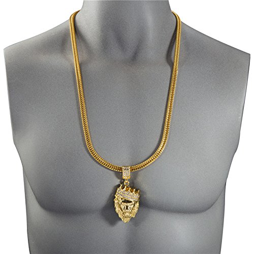 Wjkuku 18 K diamante, corona, testa di leone, hip