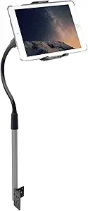 Macally Car Seat Rail Mount - Super Secure Tablet and Phone Holder for Car, Truck, and Any Vehicle - Adjustable Gooseneck iPad Mount - Works With All iPad, iPhone, Tablets
