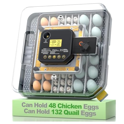 Egg Incubator for Hatching 48-132 Chicken/Quail/Turkey Eggs, 360° View Poultry Incubators with Automatic Egg Turning/Humidity Control&Alarm/Auto Water Adding/Adjustable Tray, for Beginner/Farm/Home