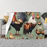 Matériau : fabriquée en flanelle, cette couverture à motif coq et poulet est disponible en 4 tailles 101,6 x 76,2 cm et est pliable, parfaite pour une utilisation sur les canapés ou les chaises. C'est un incontournable pour profiter d'une détente confortable.