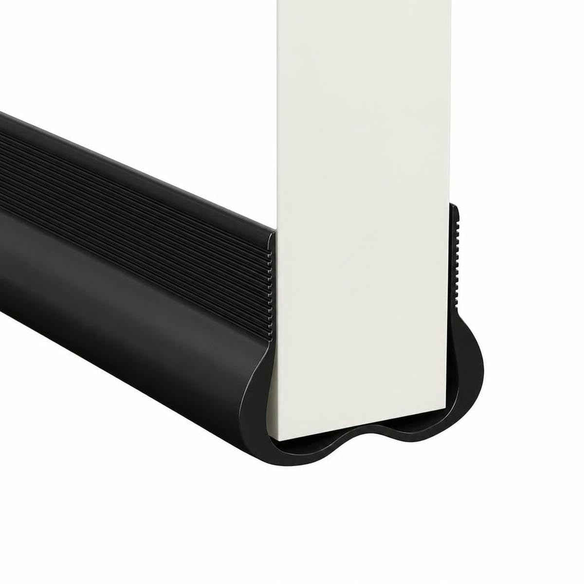 Flexible Door Bottom Sealing Strip Door Gap Soundproofing Wind and Dust Proof Weather Strip Under Door Draft Stopper Tape-Black