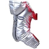 Verdicken Sie warmen Hundeoverall Winter Haustier Hunde Kleidung for Chihuahua Mantel wasserdichte Hoodie Welpen Overalls Pudel Jacke Bekleidung(Sliver 2307,XXL)