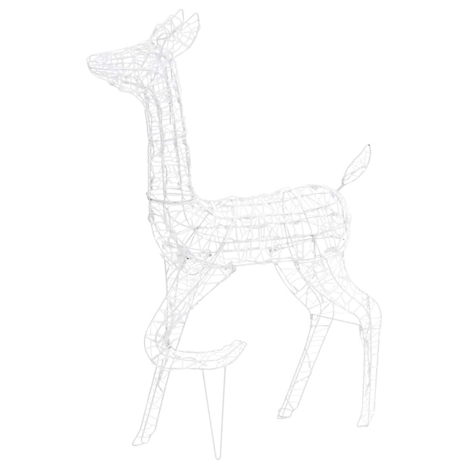 Gecheer Familia de Renos Decorativa con luz LED Blanco cálido, Material acrílico, 160 Luces con 8 Modos, para Interiores y Exteriores en Navidad