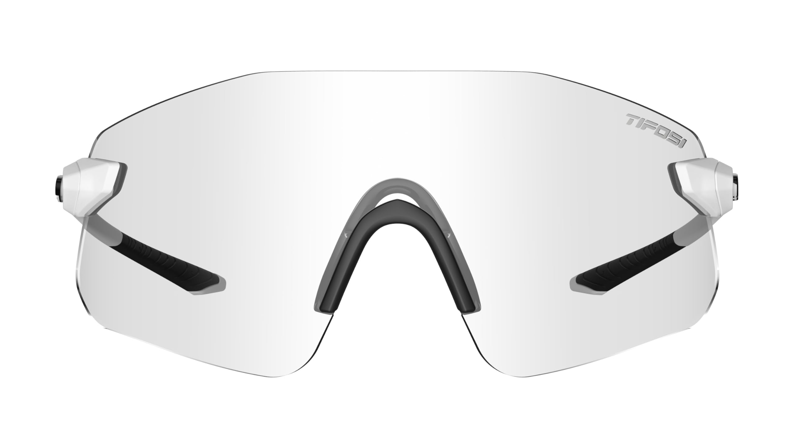 Tifosi Vogel SL Sportowe okulary przeciwsłoneczne dla mężczyzn i kobiet, idealne do baseballu, jazdy na rowerze, krykieta, golfa, wędrówek, biegania, Satynowa przezroczysta, przezroczysta soczewka,