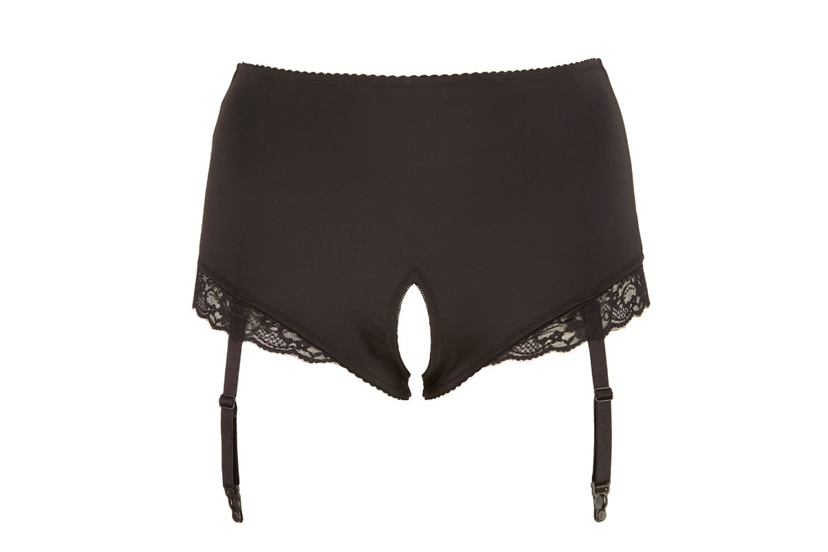 Cottelli Collection Womens 23105461051 - Open Suspender Briefs Sexy Lingerie for, Black (Nero 001), XL Plus UK