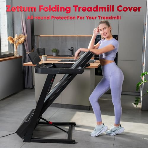 Image of Zettum Treadmill Cover - 600D Treadmill Dust Cover Waterproof, Gym Equipment Running Machine Covers with Windproof Drawstring, Exercise Workout Equipment Protective for Home Indoor Outdoor