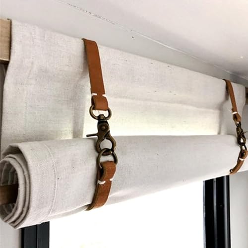 Miniatura 3 de 4 alzapaños de cortina de cuero, soporte de barra de cortina de cuero, tratamiento de ventana para el hogar, sala de estar, dormitorio, hebilla