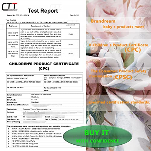 Brandream Fitted Crib Sheets For Girls 100% Organic Cotton French Country Rose Floral Toddler Sheets Nursery Bed Sheet- Blush Pink Peach White Shabby Vintage Flowers #TOP2