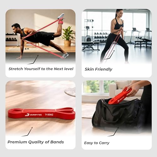 Image of Resistance Bands Set of 2 (Light & Extra Heavy), Pull Up Bands for Men & Women, Exercise Bands for Strength Training, Home Workout, Gym Fitness, Stretching, Mobility, Yoga, Crossfit