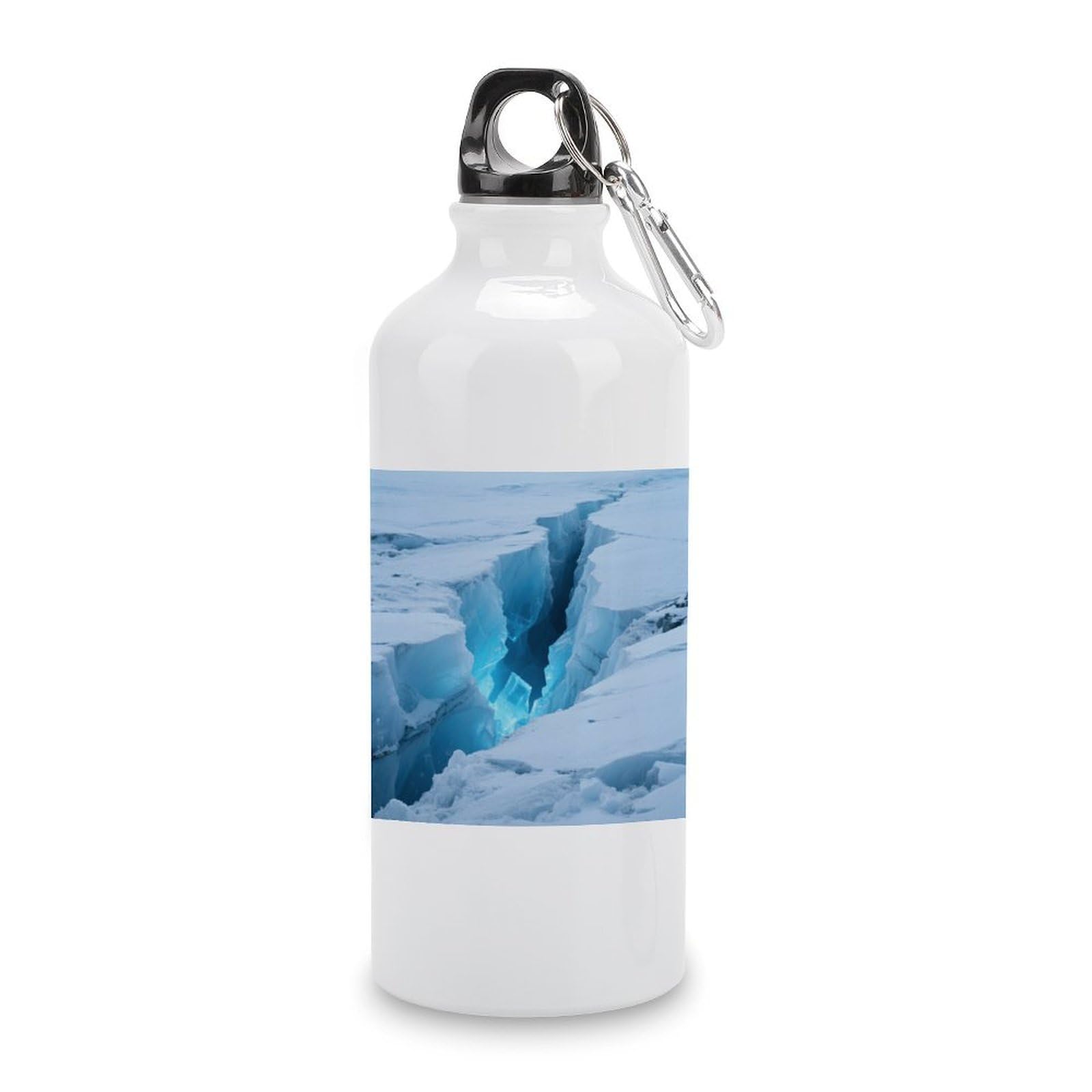 Fekiloot Style Glaciers Cracks Ice Caves Aluminum Water Bottle Travel Tumbler Reusable Lightweight Outdoor Sports Water Bottles For Gym Sports Camping Hiking Fishing600ml