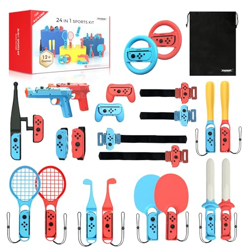24 in 1 Switch Sports Accessories Bundle with Storage Bag Compati...