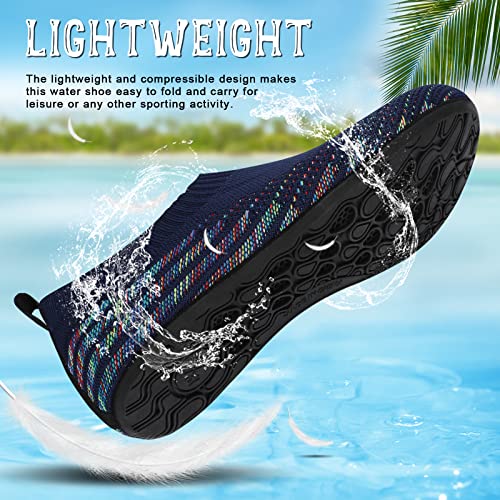 Image of ANLUKE Water Shoes for Women Men Quick-Dry Swim Shoes for Pool & Beach | Breathable knit upper with a flexible barefoot feel; ideal for pool, beach, swim, yoga or slippers.