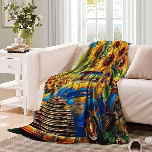 Couverture camion 3D en microfibre 180x200cm plaid chaud pour lit - 4