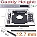AYMBH DM DW127 12,7 mm SATA 3.0 HDD SSD Caddy Adapter für Laptop Optical Drive Bay - 2,5 Zoll Festplattengehäuse, DVD Ersatzgehäuse kompatibel mit Acer, Asus, Dell, HP, Lenovo, Toshiba, Sony