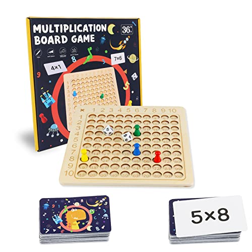 Multiplikationstafel Multiplikationsbrett, Montessori Multiplikationsbrett, 1x1 Lernen Spiel,Multiplikationslehrmittel Spiel, Multiplikationsspiel,Pädagogisches Mathe-Spielzeug für Kinder 3 4 5 Cover