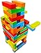 Magnetic Building Blocks Set - 45 Pieces, 25 Colorful Wooden Bricks with 2 Magnets, 15 with 3 Magnets, 5 Risers