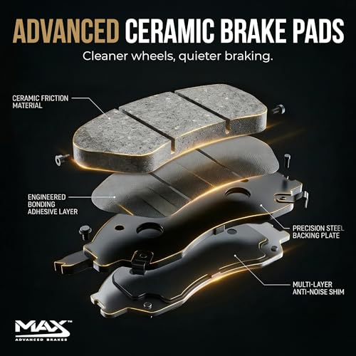 Image of MAX Advanced Brakes Brake and Rotor Kit Front and Rear for 2015 to 2023 Nissan Murano 2013 to 2020 Nissan Pathfinder, Infiniti QX60, 2013 Infiniti JX35, Rotors and Pads, Carbon Ceramic, Drilled Rotors