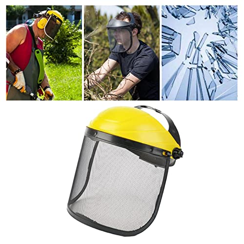 DYNWAVE Forestry Helmet, Protective Helmet Mesh Heavy Duty Mesh, with Visor for Mower Forestry Logging, Yellow Caps - Thumbnail 2