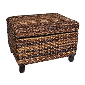 BIRDROCK HOME Woven Seagrass Storage Ottoman - with Safety Hinges 51P6PceL5mL. SS280