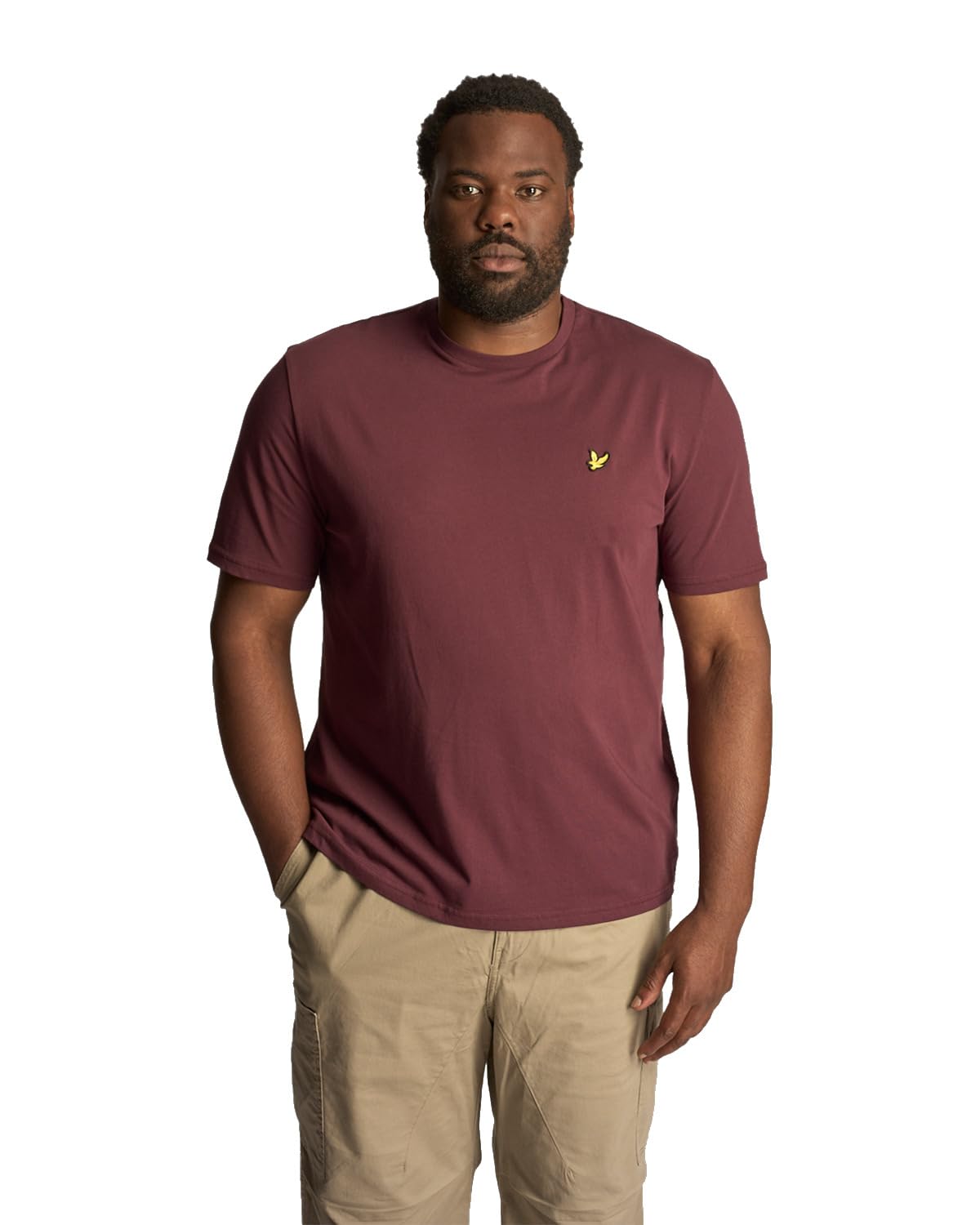 Lyle & Scott Men's Z562 Burgundy Ss T-Shirts Plain T-Shirt 4XL