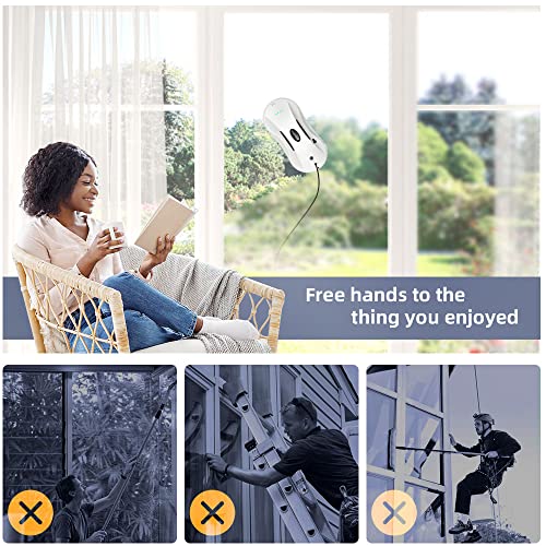Alfabot Window Cleaner Robot, X7 Smart Window Vacuum Cleaner With Automatic Water Spray, Glass Cleaning Robot For Interior/Exterior Highrise Windows #TOP5