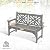 nalone Outdoor Bench with Cup Holders, HDPE Porch Bench Fade Proof (Grey)