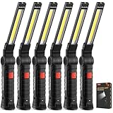 Magnetic Work Light 6Pack, Rechargeable Work Light with 360° Rotation Design, 5 Lighting Modes Mechanic Light, Compact Magnetic Flashlight with Hook for Car Repairing, Camping, Emergency, Christmas