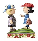 Peanuts by Jim Shore Baseball Schroeder and Lucy Stone Resin Figurine, 6”