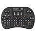 Rii Mini i8+ ergonomische Mini-Tastatur mit Maus und integriertem Touchpad.(Neuheit von 2015, mit Hintergrundbeleuchtung) Kompatibel mit SmartTsV, Mini-PCs, Android-Geräten, PS3, PS4, Xbox, HTPC, PCs, Raspberry Pi, Kodi, XBMC, IPTV, Mac, Linux und Windows XP/7/8/10