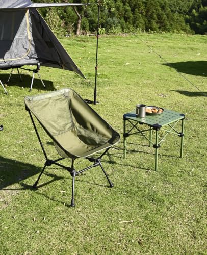 iClimb Lightweight Stable Alu. Folding Square Table Roll Up Top (Nature, S) - Image 5