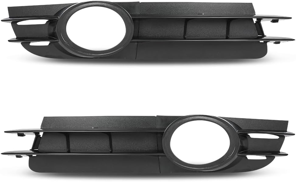 PIT66 Fog Light Cover Trim Left and Right Compatible with Audi A6 Base 2006-2008 / A6 Quattro Base 2005-2008, Fit For Models Without S-Line Package 4F0807682A01C, AU1039104 Black