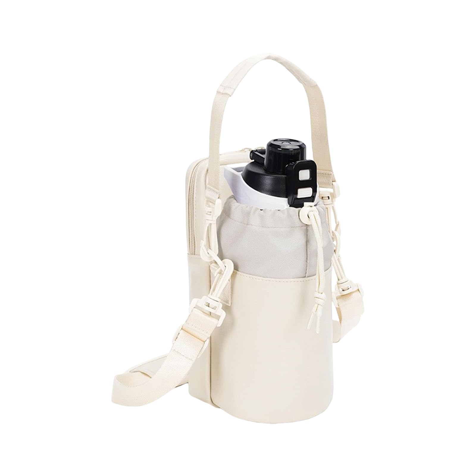 HDOYTXXM Practical Nylon Water Bottle Shoulder Bag Insulated Compartment and Pocket for Outdoor Enthusiast Nylon Water Bottle Shoulder Bag