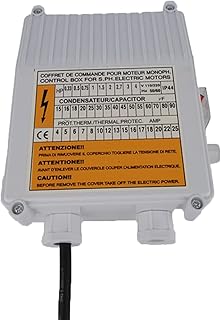 110V/60Hz Deep Well Pump Accessories Well Pump Control Box 1.1KW 1.5HP Switch Control Box Water Pump Parts Controller 60uf 25A Capacitor Starter for Submersible Pump