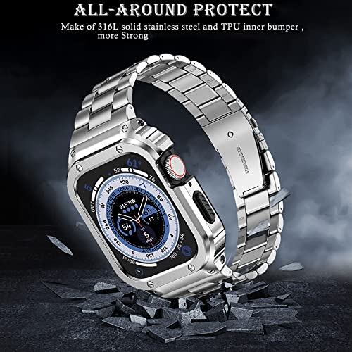 Image of MioHHR Stainless Steel Band and Case for Apple Watch 44 /42mm(Series 3 2 1)