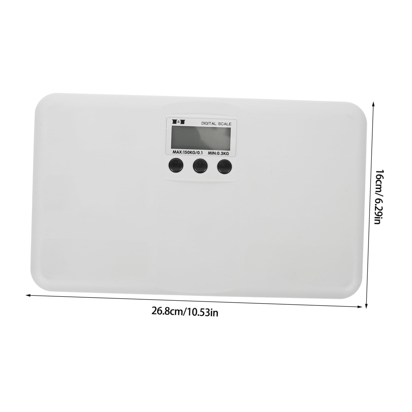 Abaodam Bilancia Elettronica Digitale Multi Funzione Display Digitale per Peso Massimo 150kg, Materiale Plastico Bianco Ragazzo Ragazza e Animali Domestici per Uso Domestico