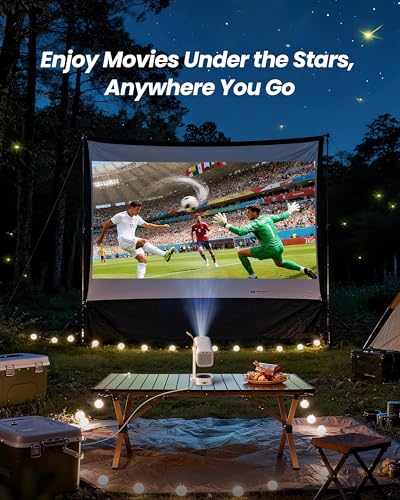 Image of Yaber T1 Pro Mini Projector with WiFi and Bluetooth, Dolby Audio & Turbo Sonic Bass, Auto Focus & Keystone, Native 1080 FHD with HDR10, Portable Projector for Outdoor Indoor Use