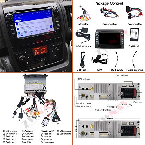 ZWNAV 7 inch Andriod 9.0 2 Din Car Stereo Sat Nav Bluetooth GPS-navigatie voor Fiat Ducato voor Citroen Jumper voor… - Image 7