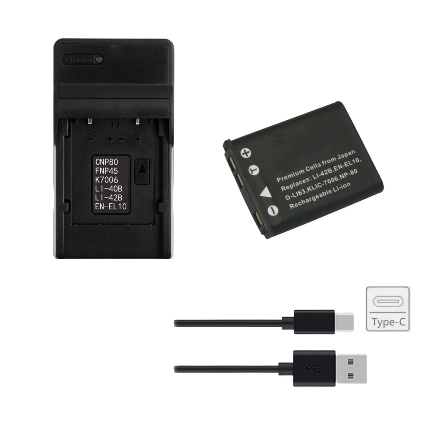 Batería de cámara de piezas LI40B LI 40B LI 40B, Cargador USB LCD para