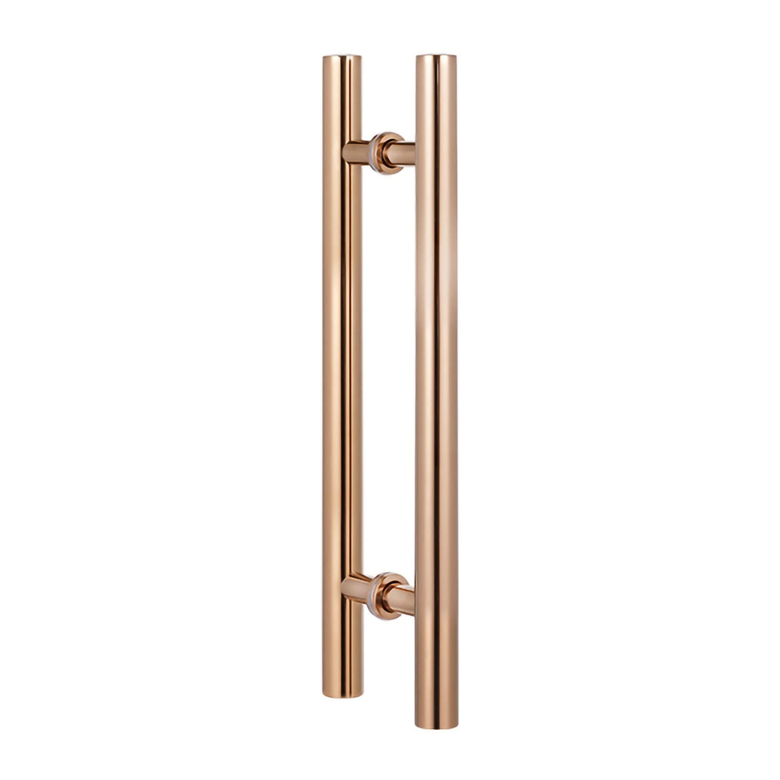 CWCQGH Round Entry Door Handle,Modern Stainless Steel Push Pull Door Handle for Shower Glass Sliding/Barn Door/Interior Exterior Door,Rose Gold,Rose Gold-100x70cm