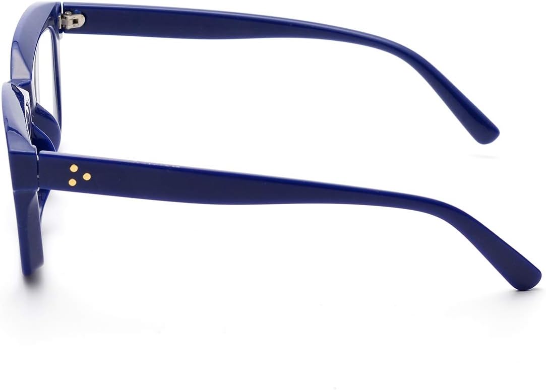 ZUVGEES Retro Style Blue Light Blocking Reading Glasses Big Eyeglass Frames Large lens Computer Readers