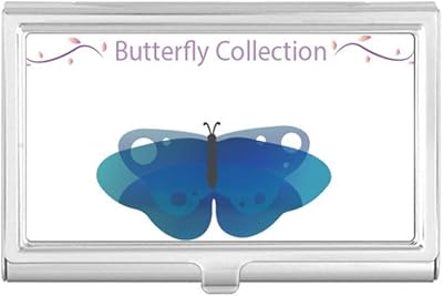 Blue Butterfly Collection Business Card Holder Case Pocket Box Wallet