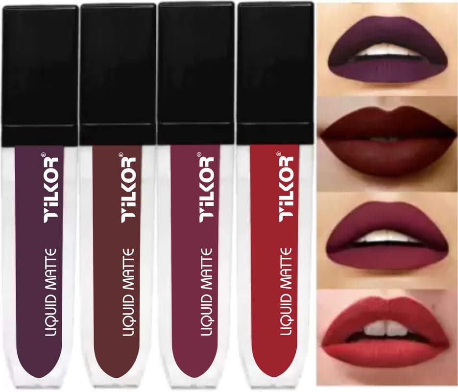 TILKOR Mini Lipstick Nude – Beautiful Matte Nude Lipstick with Subtle, Natural Look, Perfect for Everyday Use and Comfortable Wear – Pack of 4 – Full Coverage-picture-49