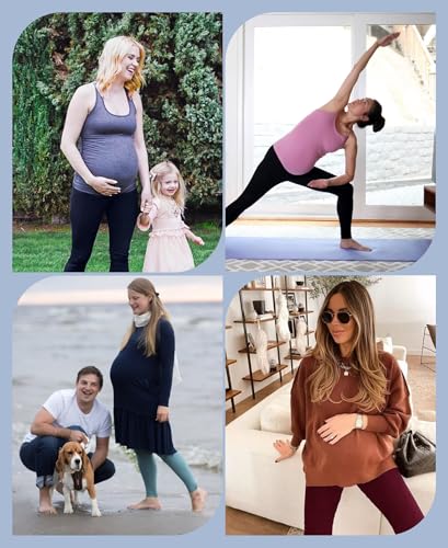 Happy. angel Women’s Maternity Leggings Over The Belly, Soft Stretchy Pregnancy Pants for Active Workout Yoga Wearing