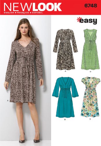 Simplicity Creative Group, Inc New Look Sewing Pattern 6748 Misses Dresses, Size A (8-10-12-14-16-18)