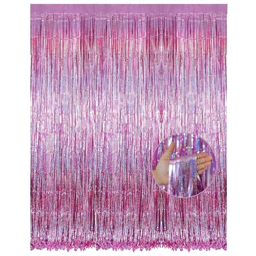 Tourima Lametta Vorhang Rosa, 250cm X 100cm Lametta Vorhänge Rosa...