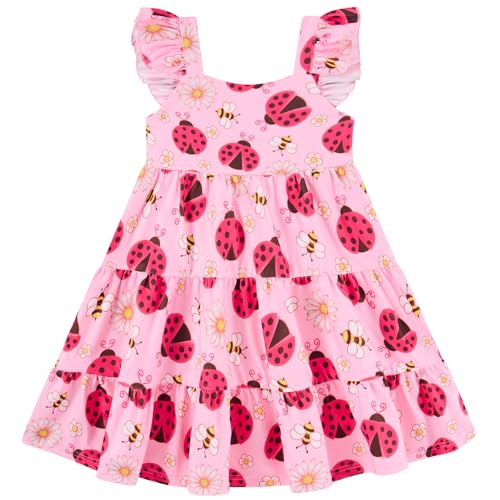 Image of Vieille Toddler Girls Summer Dress Ruffle Casual Beach Sundress 2-8 Years