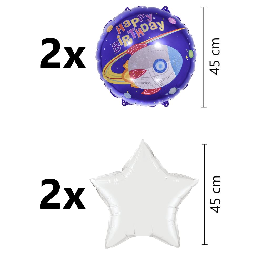 DIWULI Einhorn Ballon-Set – Mit XL Astronaut Einhorn, Raketen & Sternen, Für Geburtstag & Mottoparty