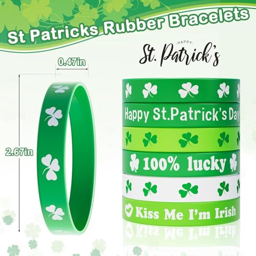 LENOAPHYS St Patricks Day Accessories for Women St Pattys Accessories Decorations Party Favor Packs Bulk Hat Tie Green Beard Tattoo Stickers Glasses Necklace Beads Slap Bracelets by LENOAPHYS - Image 4